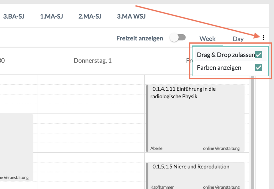 Veranstaltungen verschieben