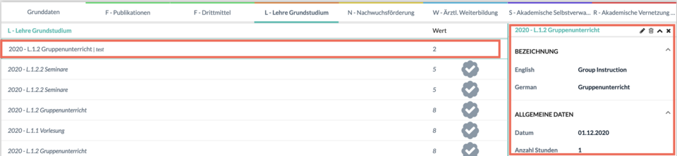 liste neuer aktivität
