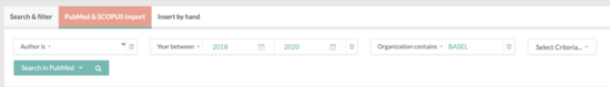 Search Criteria Filters