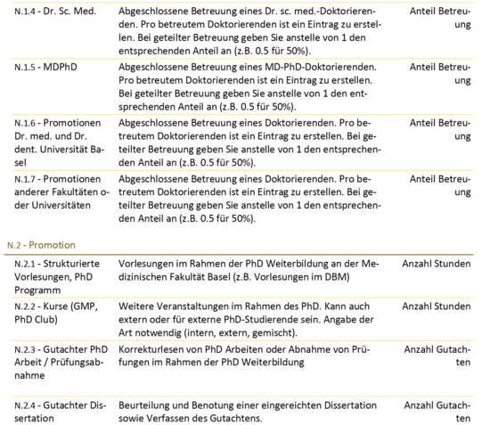 N - Nachwuchsförderung, Promotionslehre und Advanced Studies