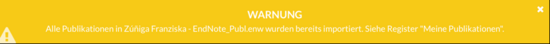 Warning Publication already exists